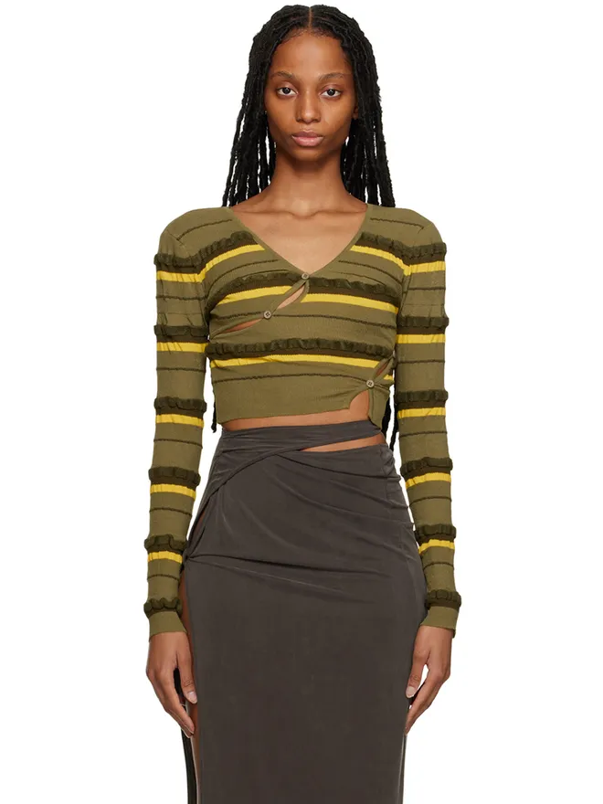 JACQUEMUS JACQUEMUS Le Raphiaコレクション グリーン Le Cardigan Tordu カーディガンの商品画像