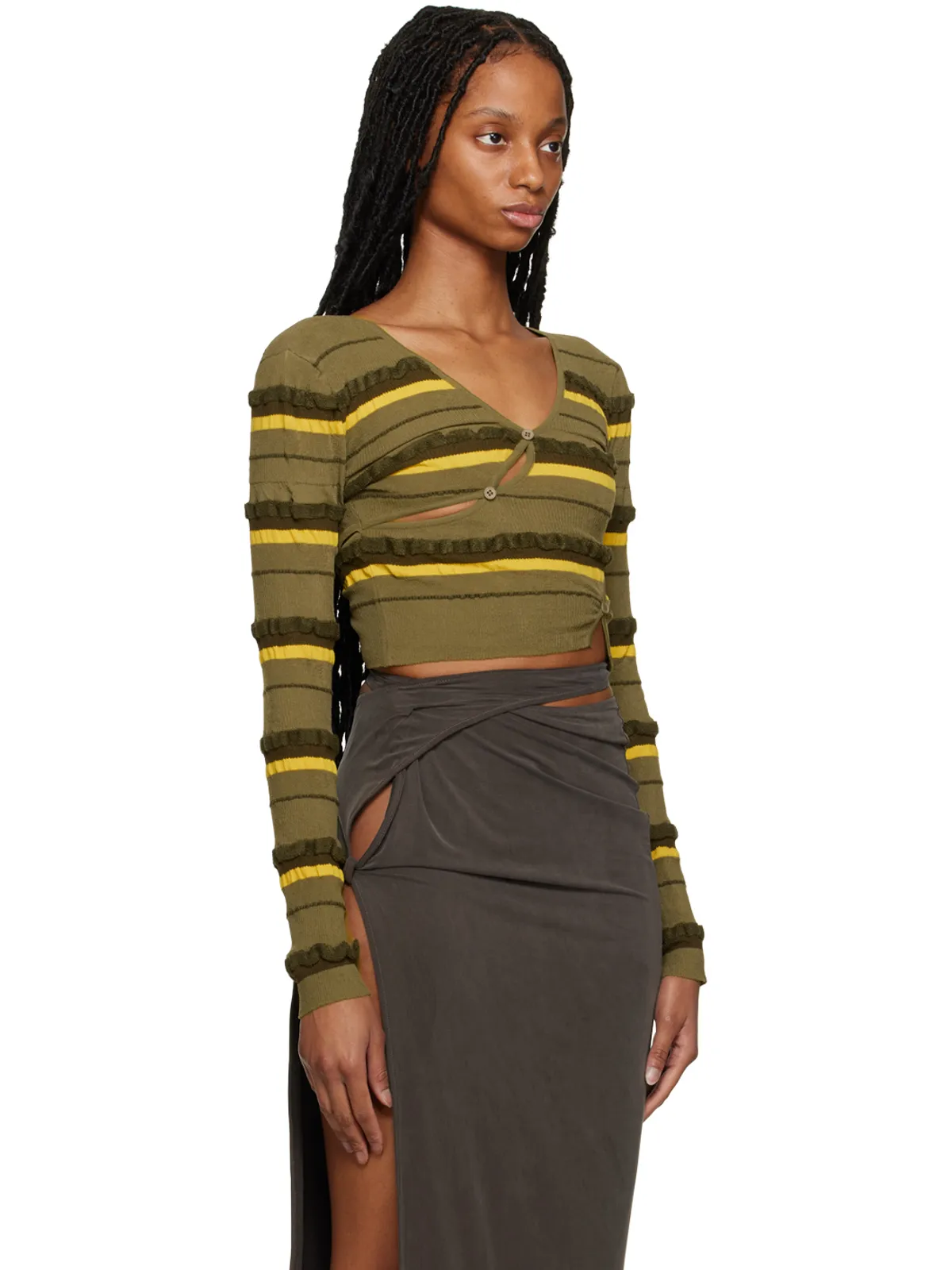 JACQUEMUS Le Raphiaコレクション グリーン Le Cardigan Tordu カーディガン - 画像2