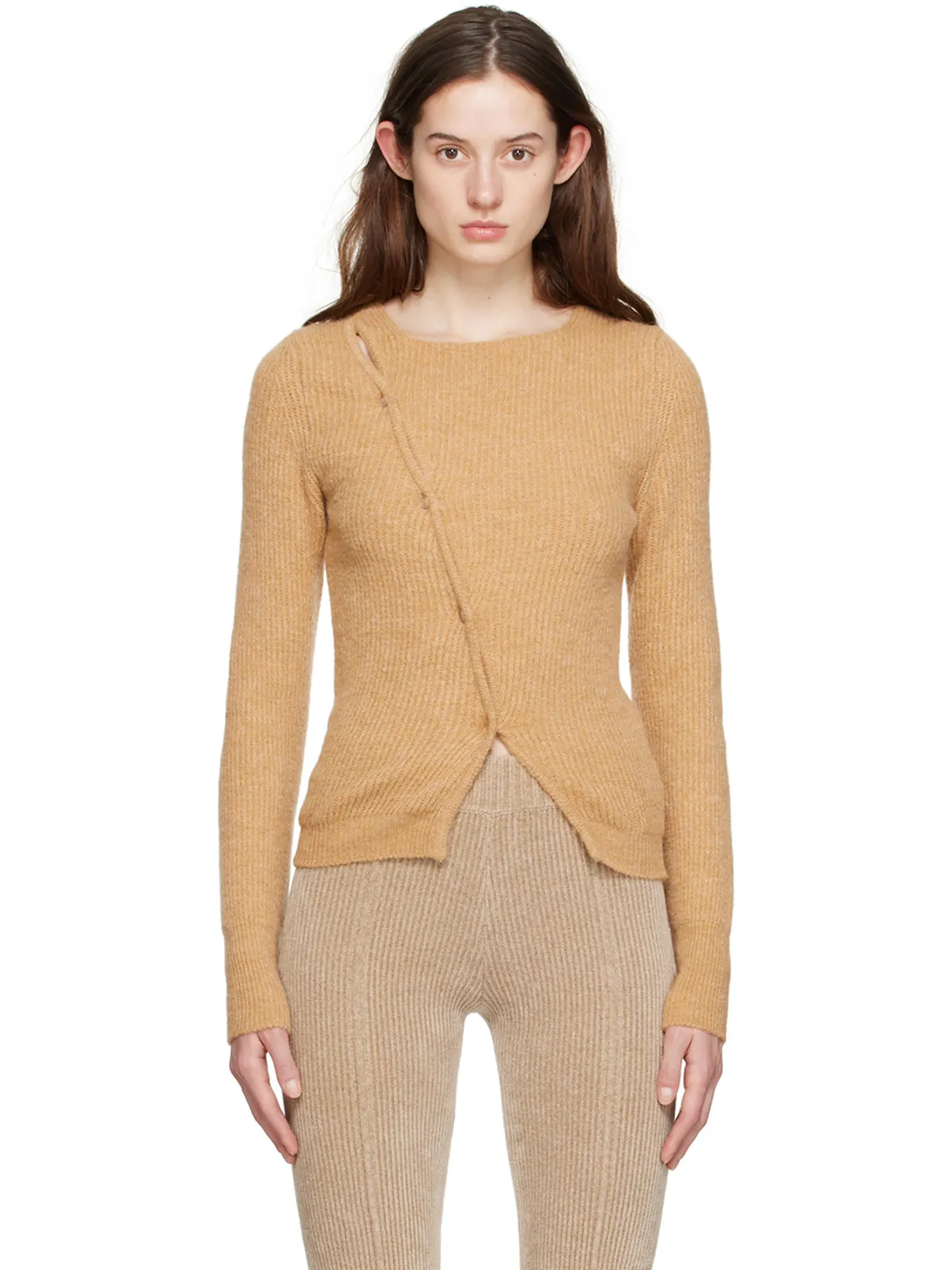 JACQUEMUS Le Papierコレクション ベージュ La Maille Pau カーディガン - 画像1