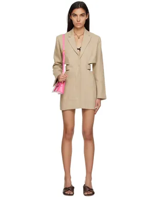 JACQUEMUS Le Raphiaコレクション ベージュ La Robe Bari ミニワンピース - サムネイル1
