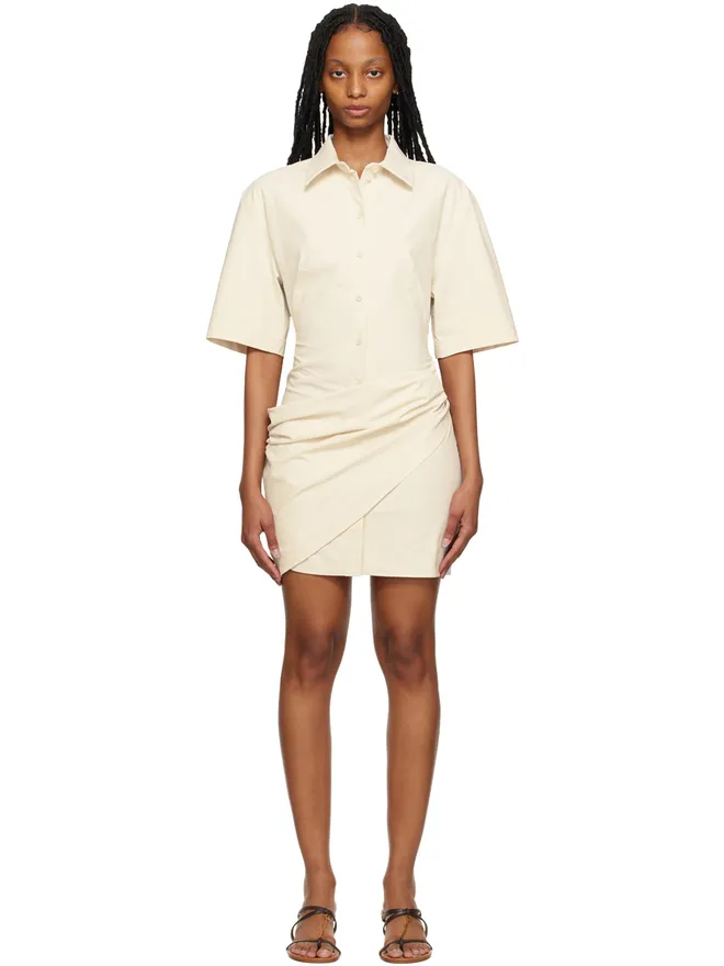 JACQUEMUS JACQUEMUS Le Raphiaコレクション オフホワイト La Robe Camisa ミニドレスの商品画像