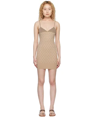 JACQUEMUS Le Raphiaコレクション ブラウン La Robe Maille Tecido ミニワンピース - サムネイル1