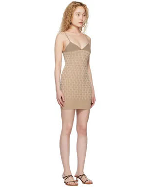JACQUEMUS Le Raphiaコレクション ブラウン La Robe Maille Tecido ミニワンピース - サムネイル2