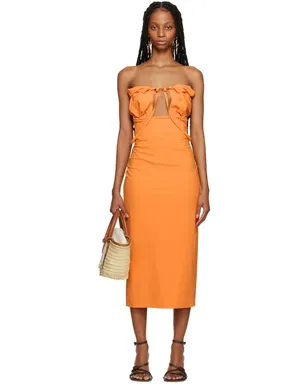 JACQUEMUS Le Raphiaコレクション オフホワイト La Robe Bikini ミディアムドレス - サムネイル1