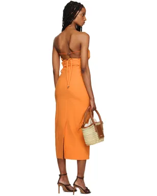 JACQUEMUS Le Raphiaコレクション オフホワイト La Robe Bikini ミディアムドレス - サムネイル3