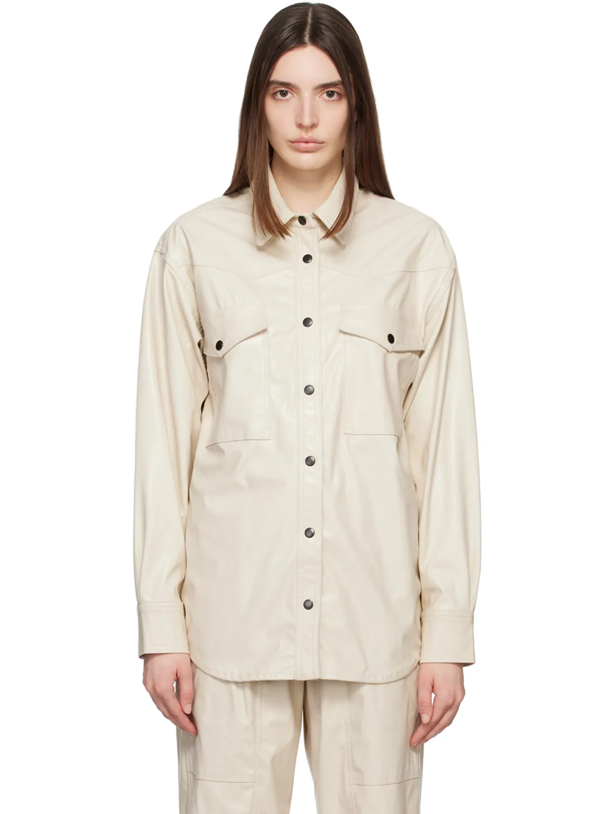 Isabel Marant Etoile Berny フェイクレザー シャツ - 画像1