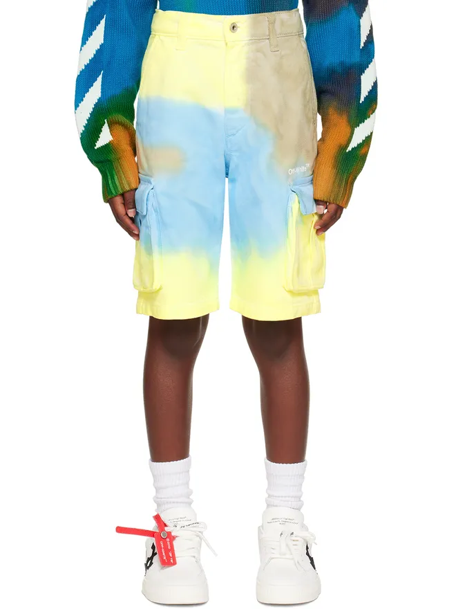 OFF-WHITE OFF-WHITE キッズ｜ タイダイ デニムショートパンツの商品画像
