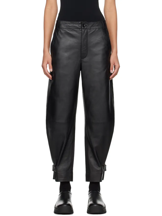 Proenza Schouler Proenza Schouler Proenza Schouler White Labelコレクション ブラック Kay レザーパンツの商品画像