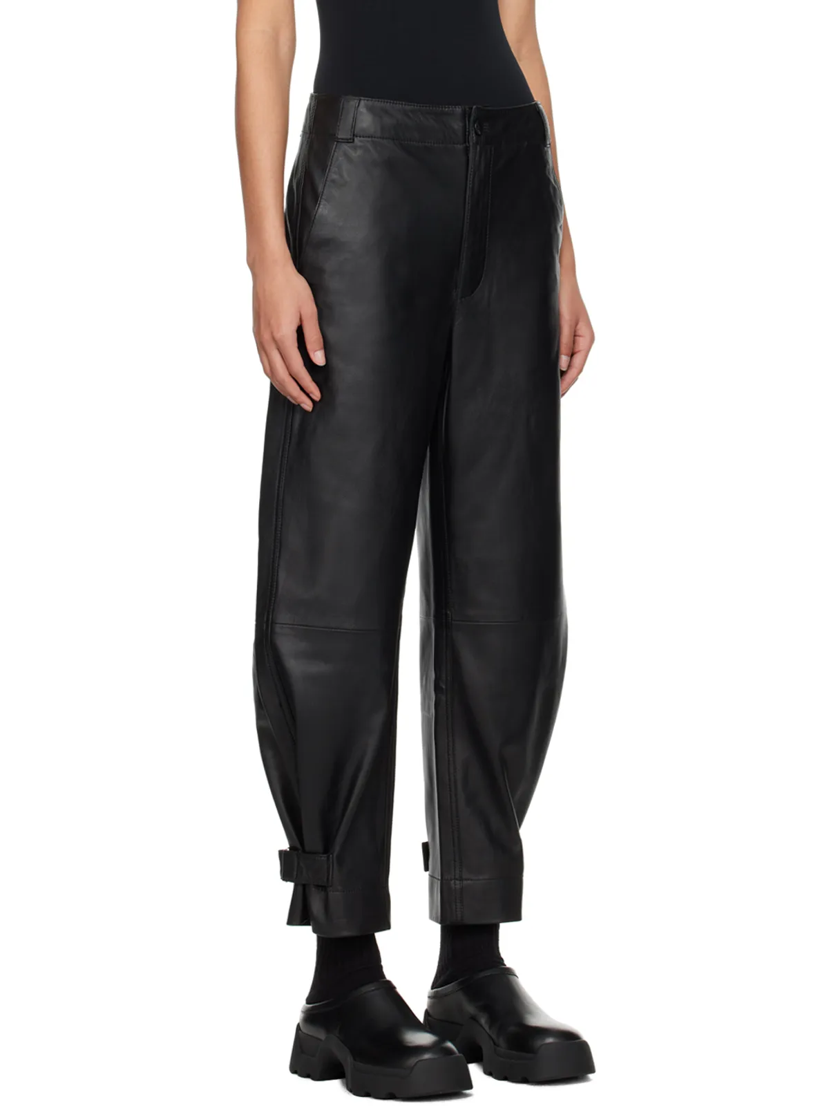 Proenza Schouler Proenza Schouler White Labelコレクション ブラック Kay レザーパンツ - 画像2