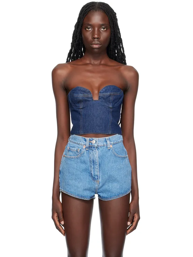 Magda Butrym Magda Butrym コルセット デニム トップスの商品画像