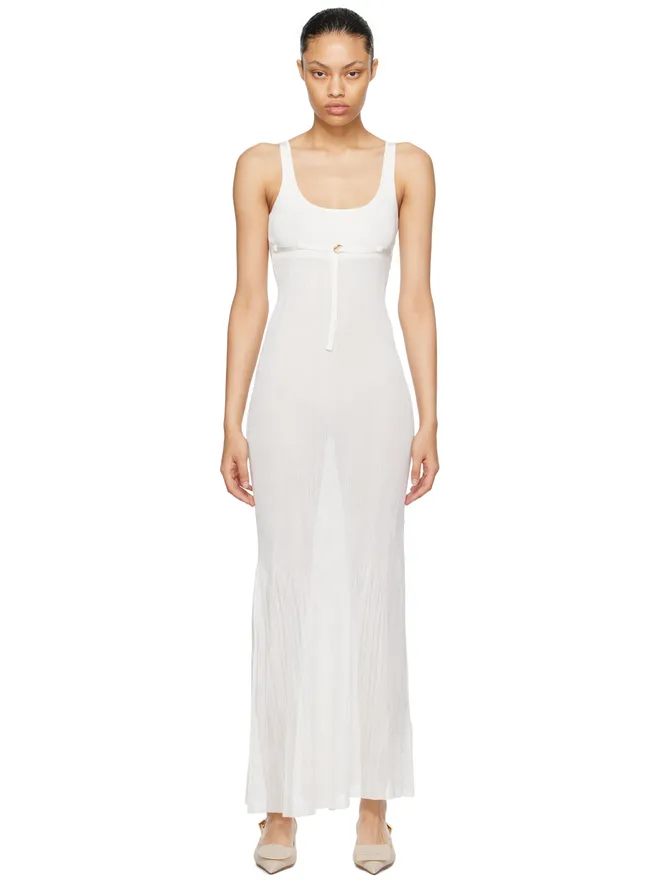 JACQUEMUS JACQUEMUS Le Chouchouコレクション ホワイト La Robe Maille Oranger マキシワンピースの商品画像