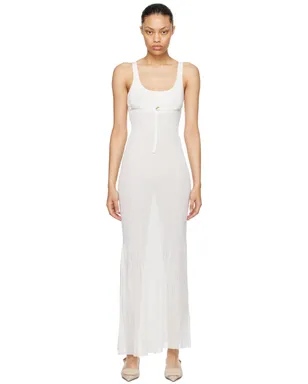 JACQUEMUS Le Chouchouコレクション ホワイト La Robe Maille Oranger マキシワンピース - サムネイル1