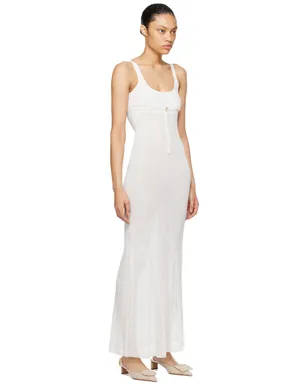 JACQUEMUS Le Chouchouコレクション ホワイト La Robe Maille Oranger マキシワンピース - サムネイル2