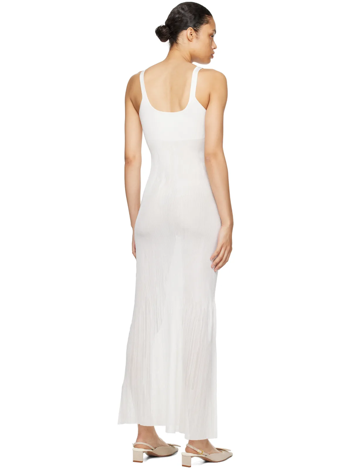 JACQUEMUS Le Chouchouコレクション ホワイト La Robe Maille Oranger マキシワンピース - 画像3