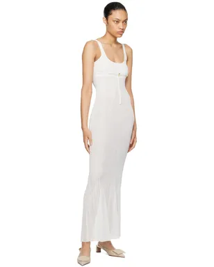 JACQUEMUS Le Chouchouコレクション ホワイト La Robe Maille Oranger マキシワンピース - サムネイル4
