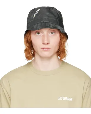 JACQUEMUS Le Chouchouコレクション ブラック Le Bob Ovalie バケットハット - サムネイル1