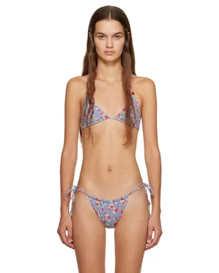 GUIZIO Frankies Bikinisエディション ブルー＆ホワイト Tia ビキニボトム - サムネイル1