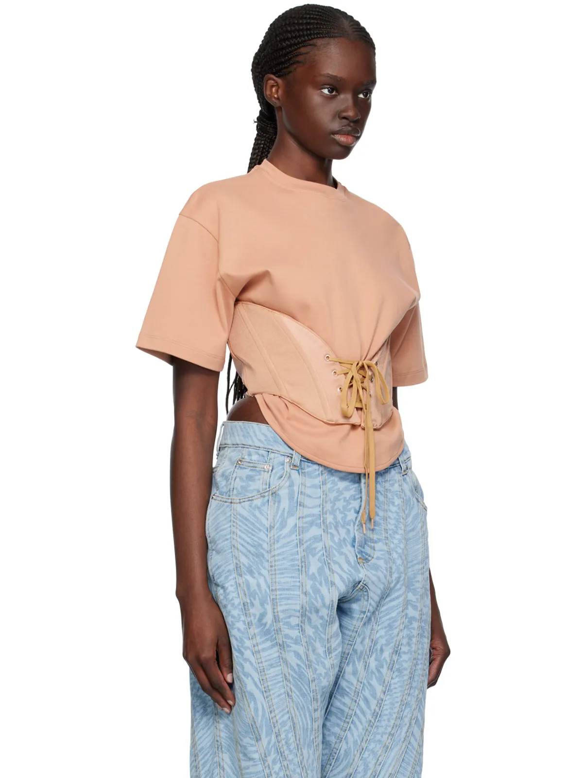 Mugler レースアップ Tシャツ - 画像2