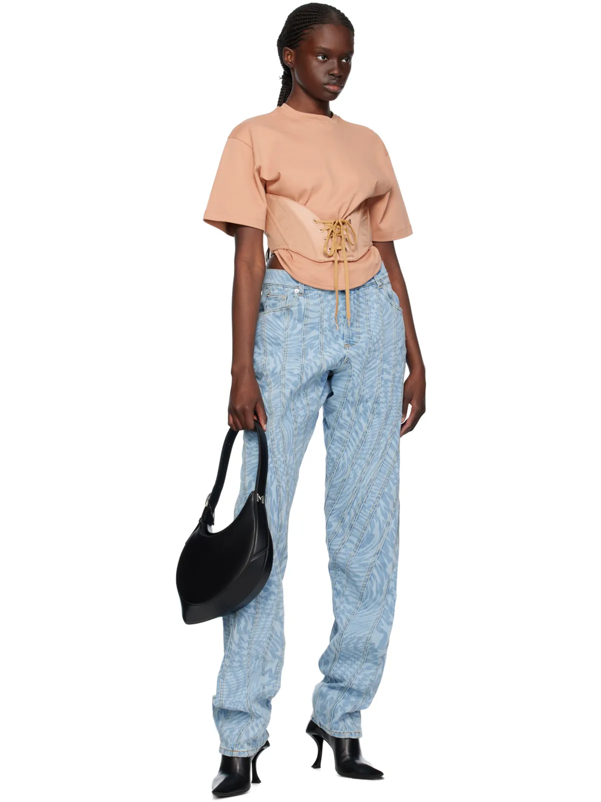 Mugler レースアップ Tシャツ - 画像4