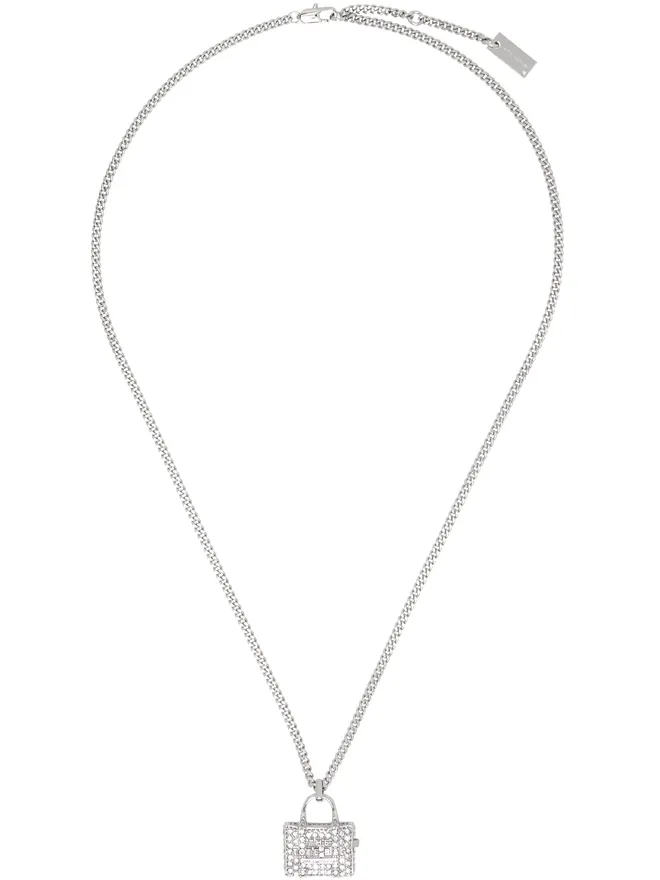 Marc Jacobs Marc Jacobs シルバー The Pavé Tote Pendant ネックレスの商品画像