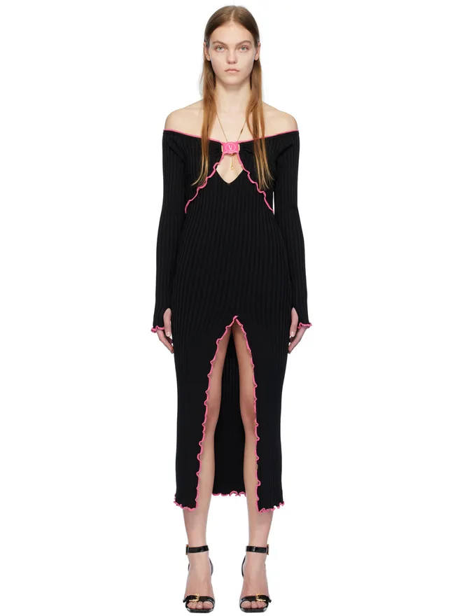 Versace Jeans Couture Versace Jeans Couture レターVエンブレム ミディアムドレスの商品画像