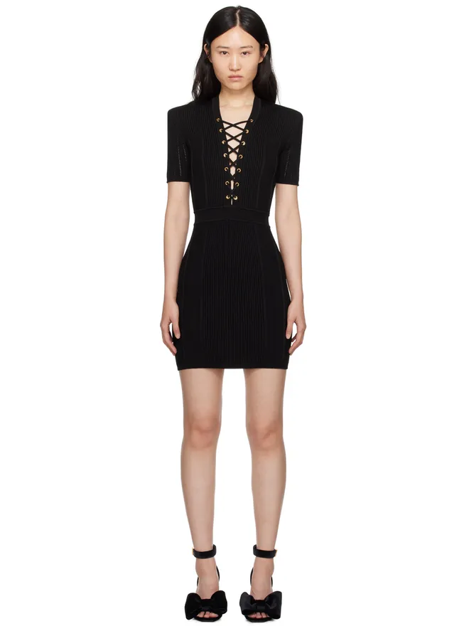 BALMAIN BALMAIN レースアップ ミニワンピースの商品画像