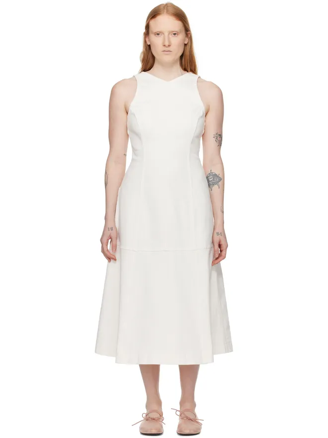 Proenza Schouler Proenza Schouler Proenza Schouler White Labelコレクション オフホワイト Arlet デニム ミディアムワンピースの商品画像
