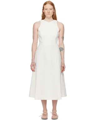 Proenza Schouler Proenza Schouler White Labelコレクション オフホワイト Arlet デニム ミディアムワンピース - サムネイル1