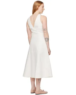 Proenza Schouler Proenza Schouler White Labelコレクション オフホワイト Arlet デニム ミディアムワンピース - サムネイル3