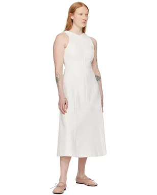 Proenza Schouler Proenza Schouler White Labelコレクション オフホワイト Arlet デニム ミディアムワンピース - サムネイル4