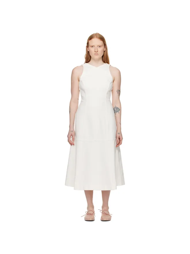 Proenza Schouler Proenza Schouler Proenza Schouler White Labelコレクション オフホワイト Arlet デニム ミディアムワンピースの商品画像