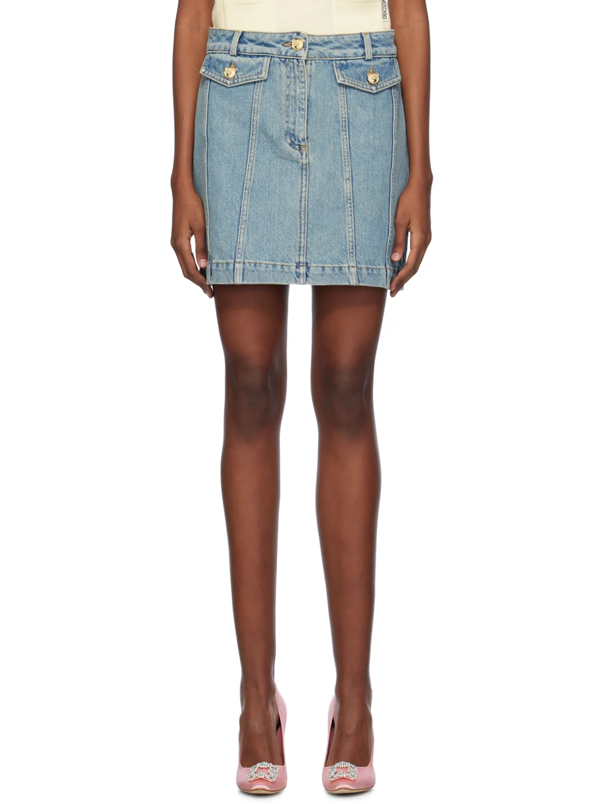 Moschino フェード デニム ミニスカート - 画像1