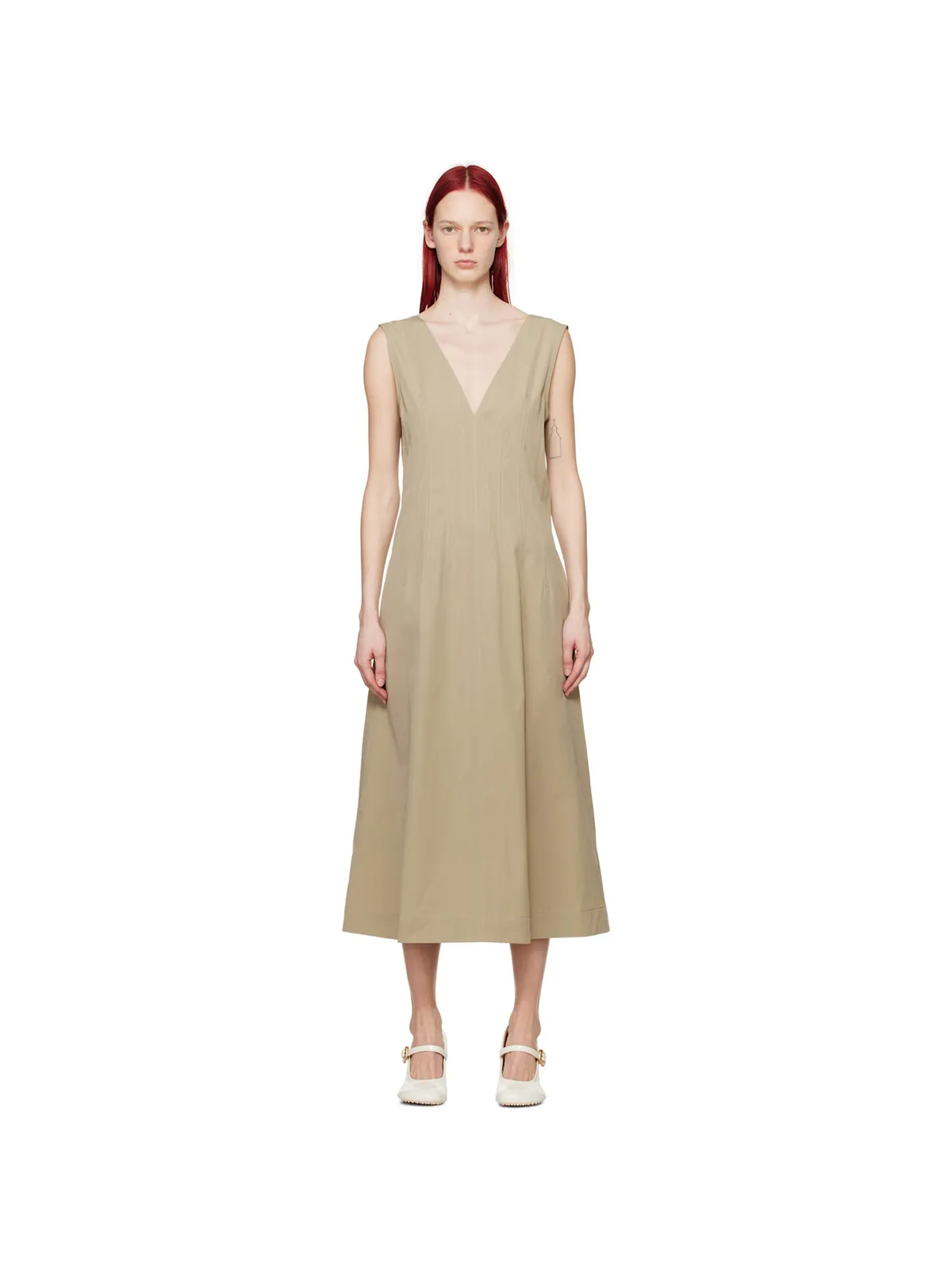 Bottega Veneta プランジングネック マキシワンピース - 画像1