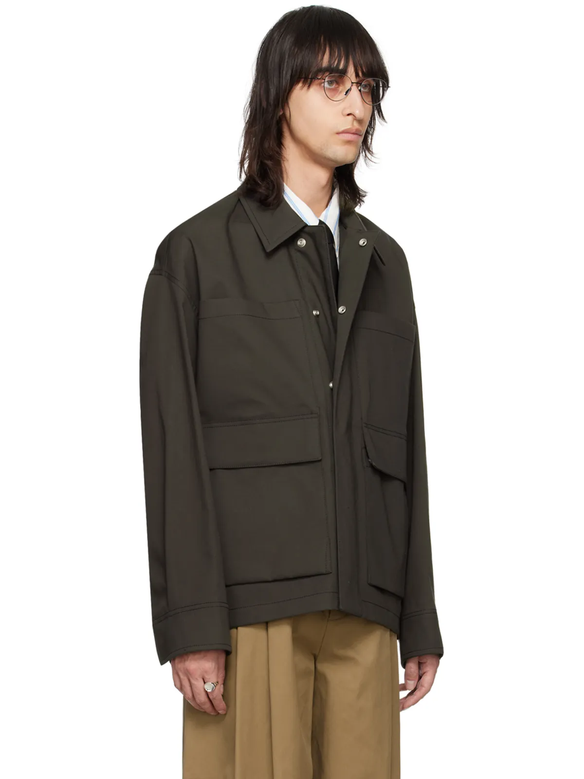 Bottega Veneta バイカラー ジャケット - 画像2