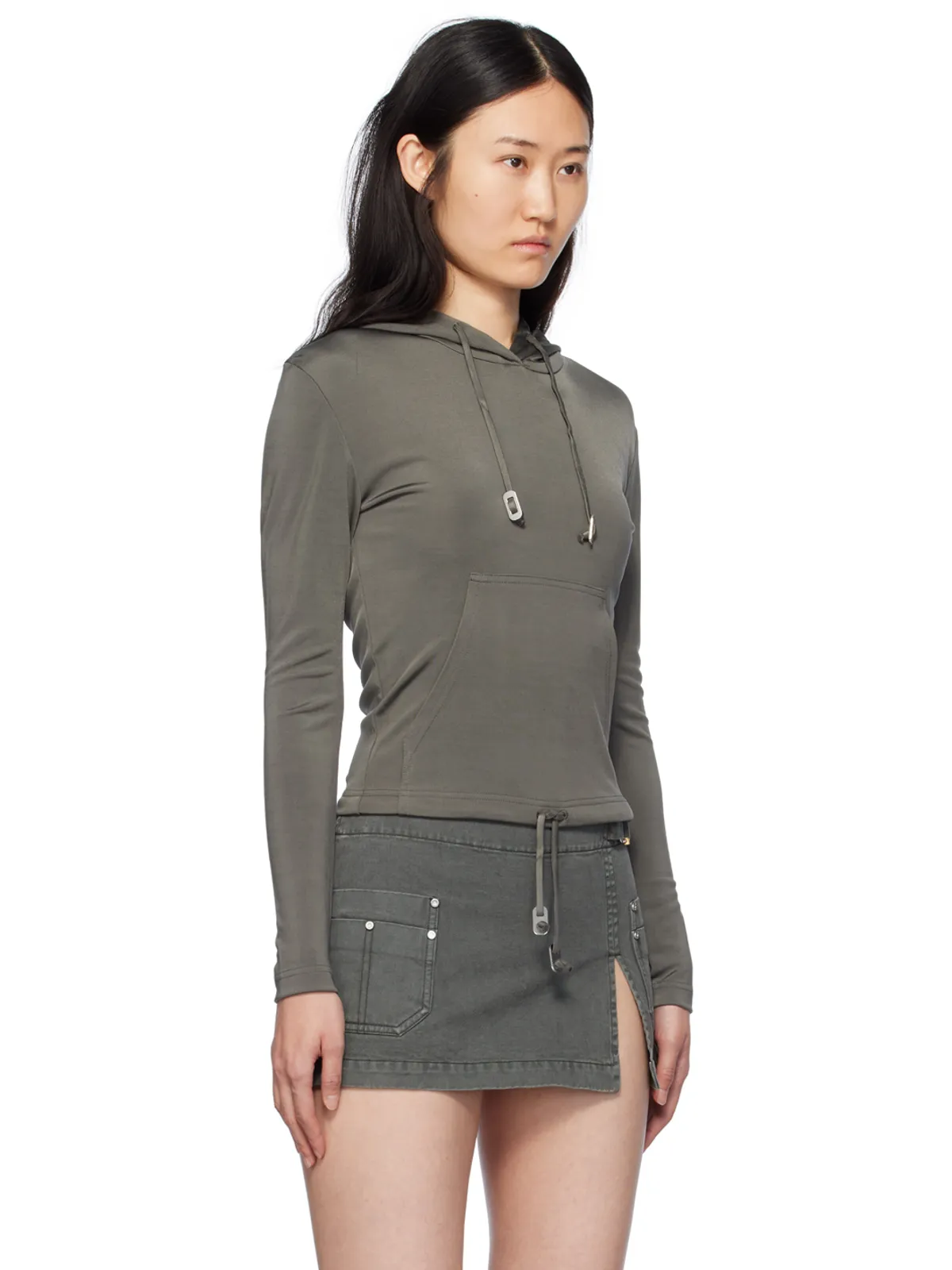 Dion Lee Lustrous Shrunken フーディ - 画像2