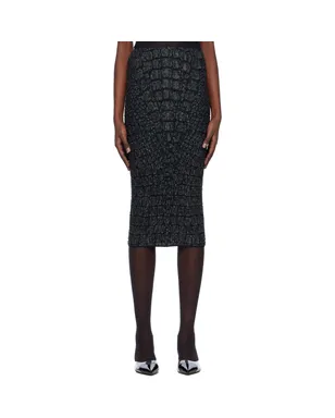 ALAÏA クロコエフェクト ミディアムスカート - サムネイル1
