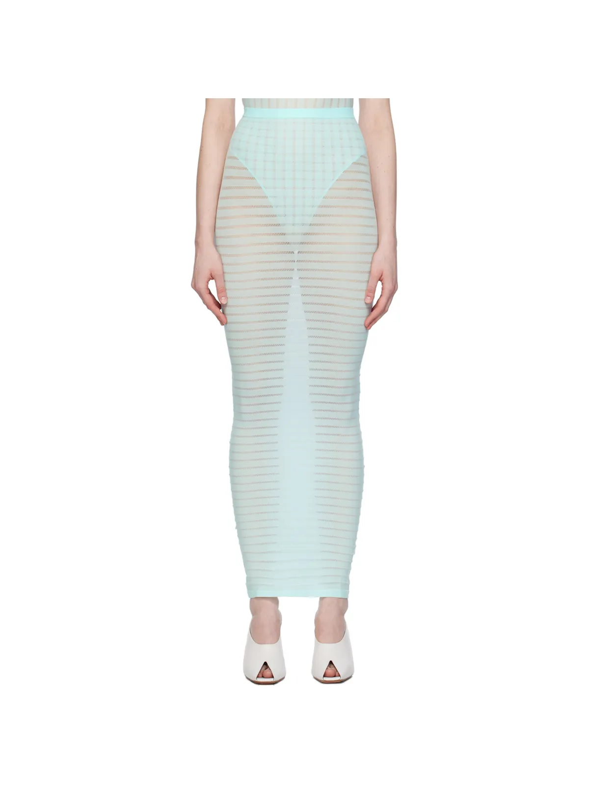 ALAÏA ボーダー チューブ ミディアムスカート - 画像1