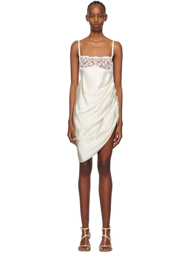 JACQUEMUS JACQUEMUS Les Sculpturesコレクション ブラック La Saudade brodée ミニドレスの商品画像