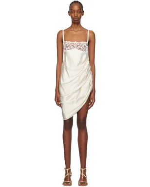 JACQUEMUS Les Sculpturesコレクション ブラック La Saudade brodée ミニドレス - サムネイル1