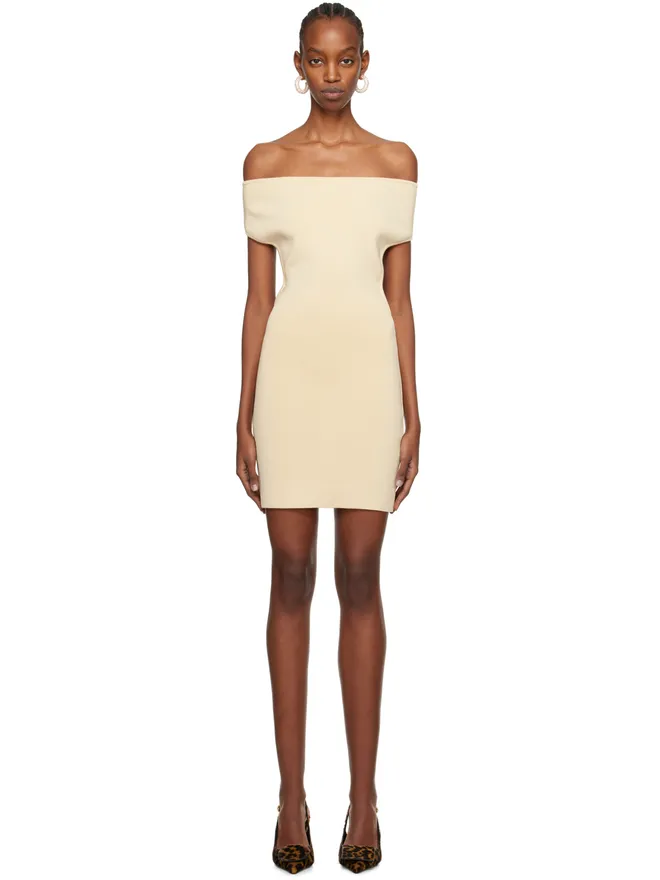 JACQUEMUS JACQUEMUS Les Sculpturesコレクション ベージュ La robe Cubista ミニドレスの商品画像