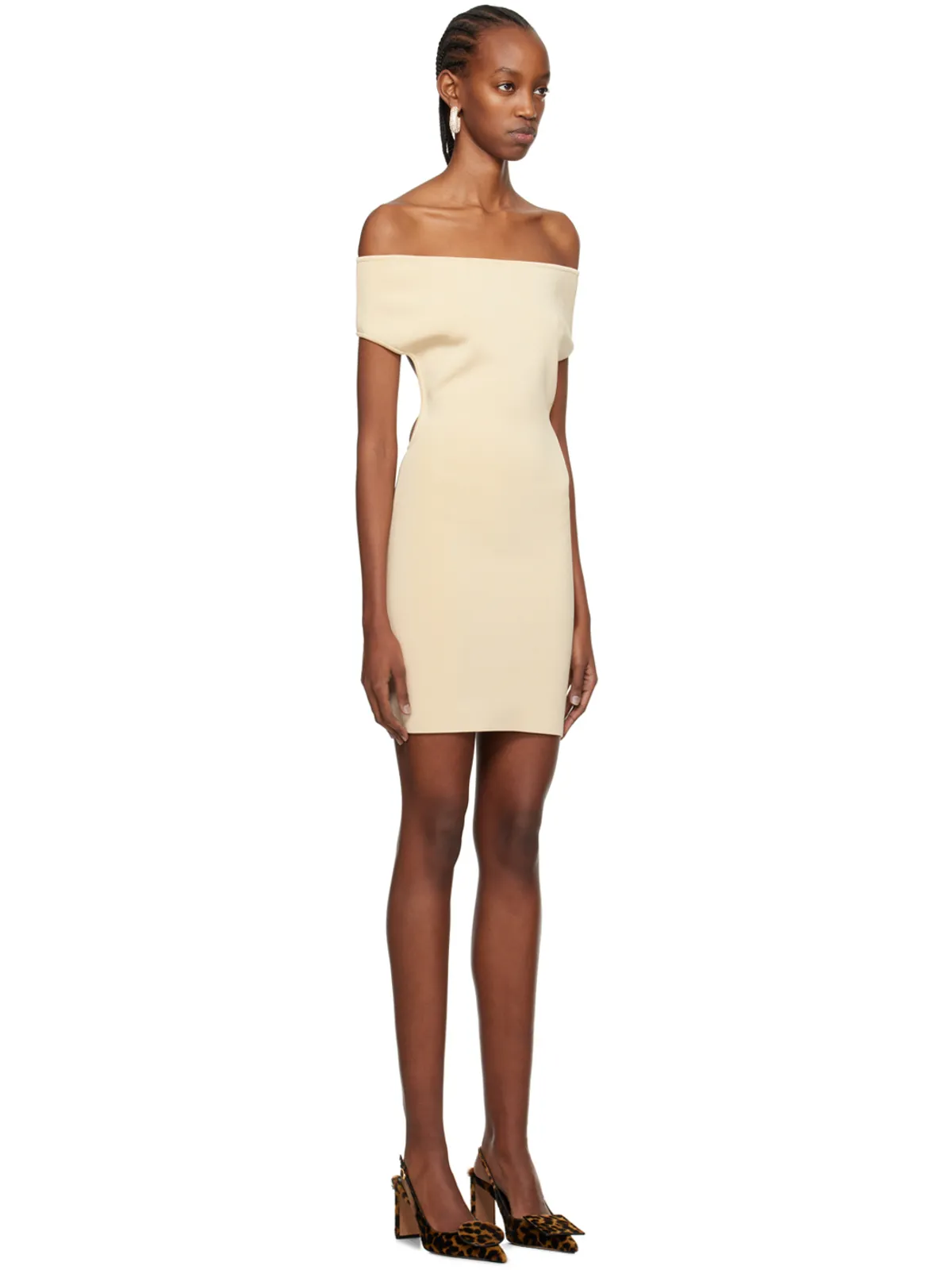 JACQUEMUS Les Sculpturesコレクション ベージュ La robe Cubista ミニドレス - 画像2