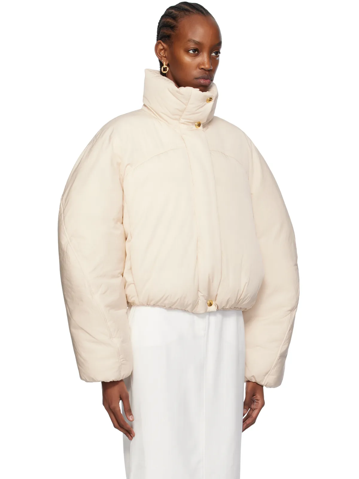 JACQUEMUS Les Sculpturesコレクション オフホワイト La doudoune courte Caraco ジャケット - 画像2