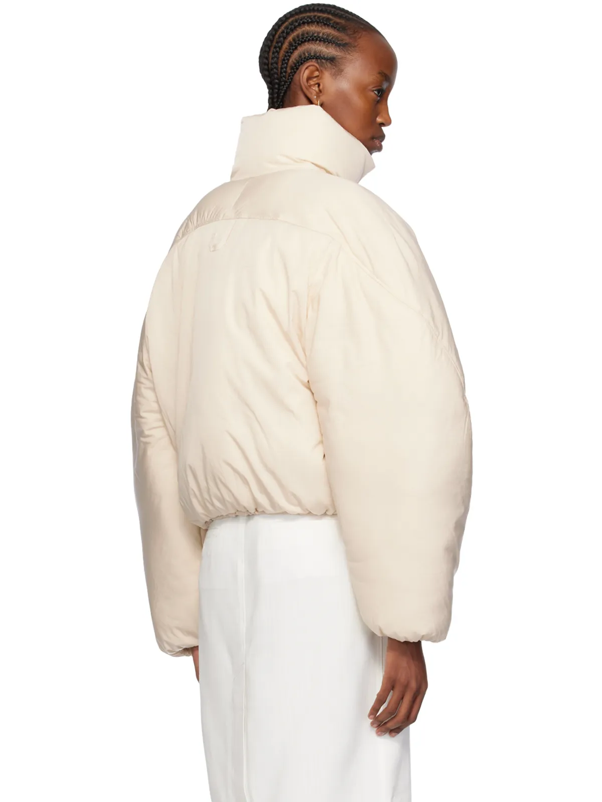 JACQUEMUS Les Sculpturesコレクション オフホワイト La doudoune courte Caraco ジャケット - 画像3