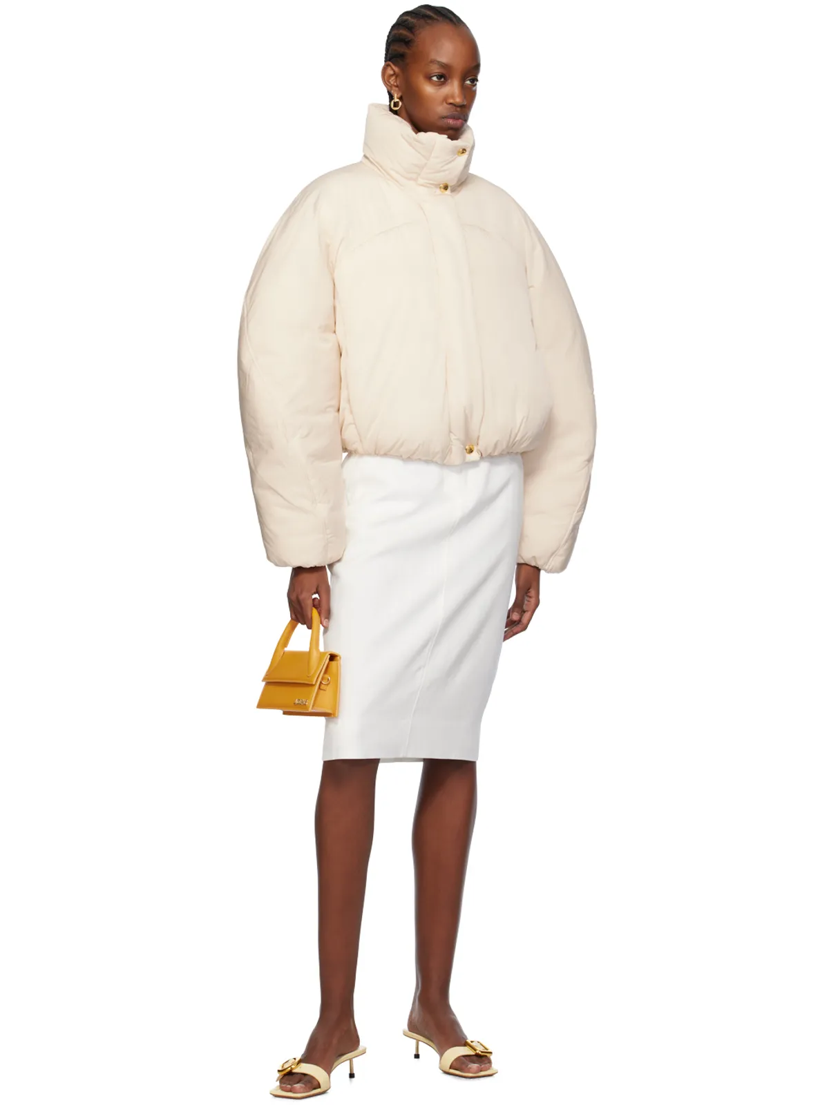 JACQUEMUS Les Sculpturesコレクション オフホワイト La doudoune courte Caraco ジャケット - 画像4