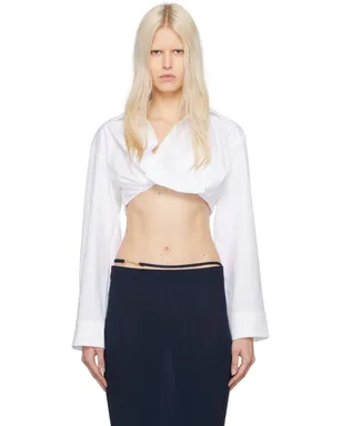 JACQUEMUS Le Chouchouコレクション ホワイト La Chemise Bahia Courte シャツ - サムネイル1