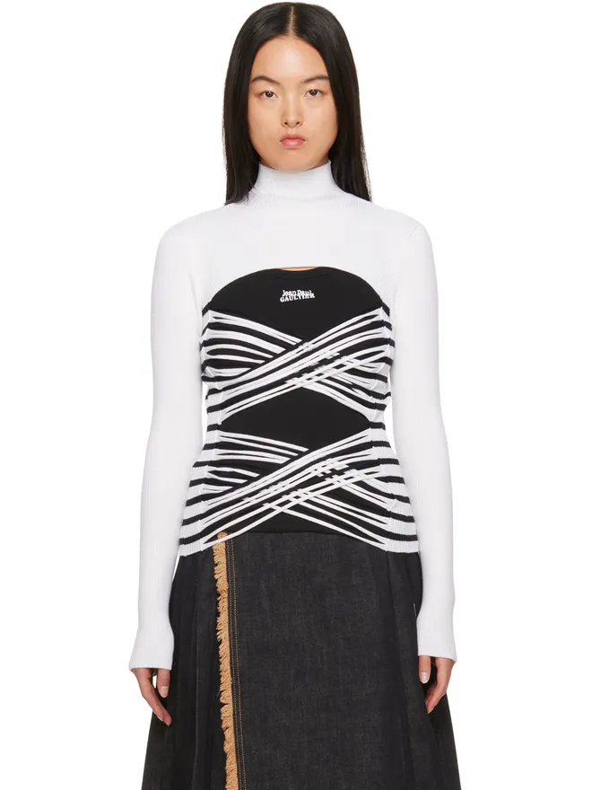 Jean Paul Gaultier Jean Paul Gaultier ストライプ タートルネックの商品画像