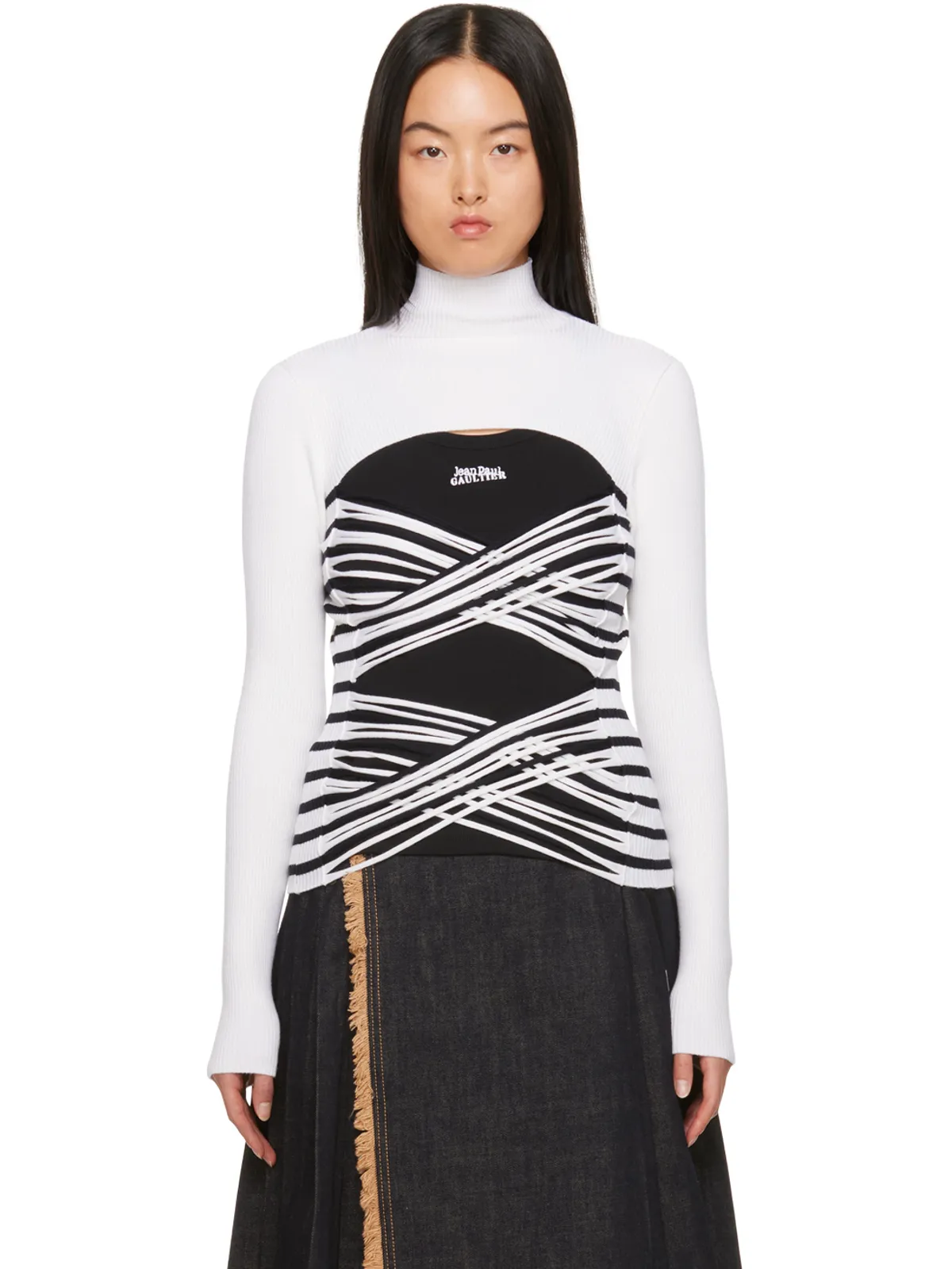 Jean Paul Gaultier ストライプ タートルネック - 画像1