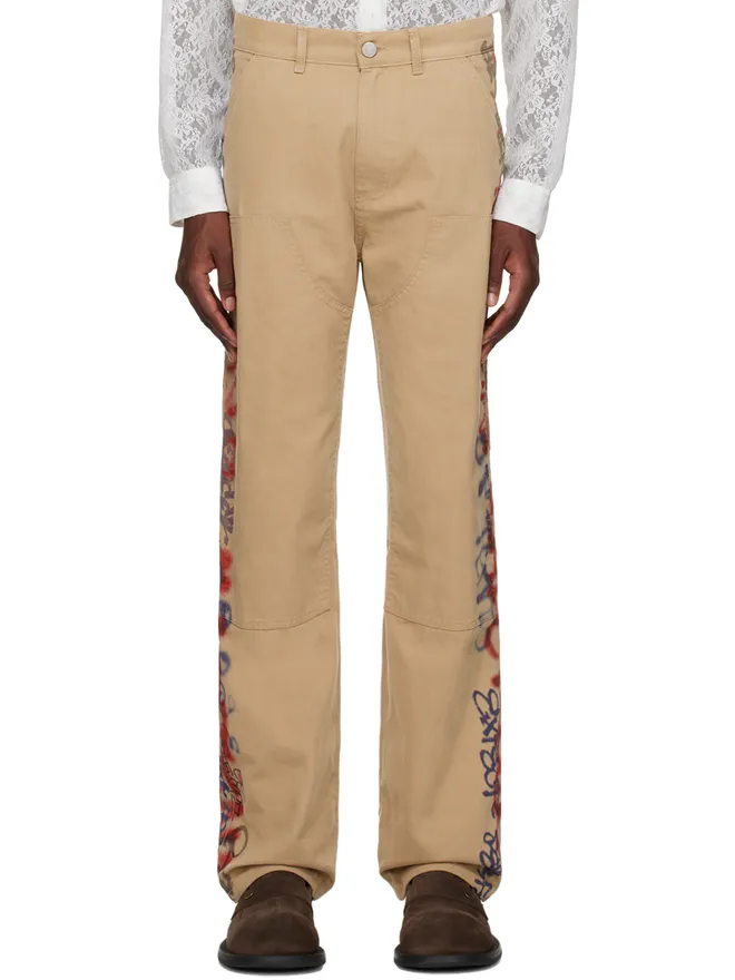 Martine Rose Martine Rose SSENSE XX ブラウン Graffiti トラウザーズの商品画像
