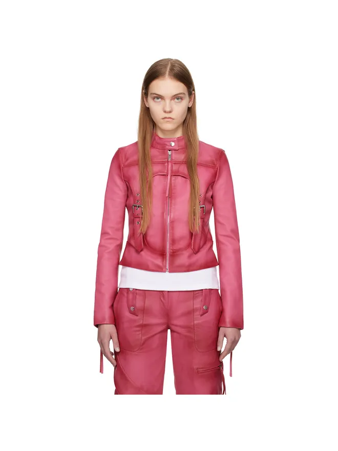 Blumarine Blumarine Guêpière レザー バイカージャケットの商品画像