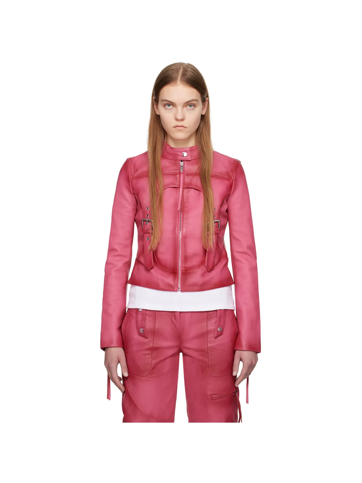 Blumarine Guêpière レザー バイカージャケット - 画像1